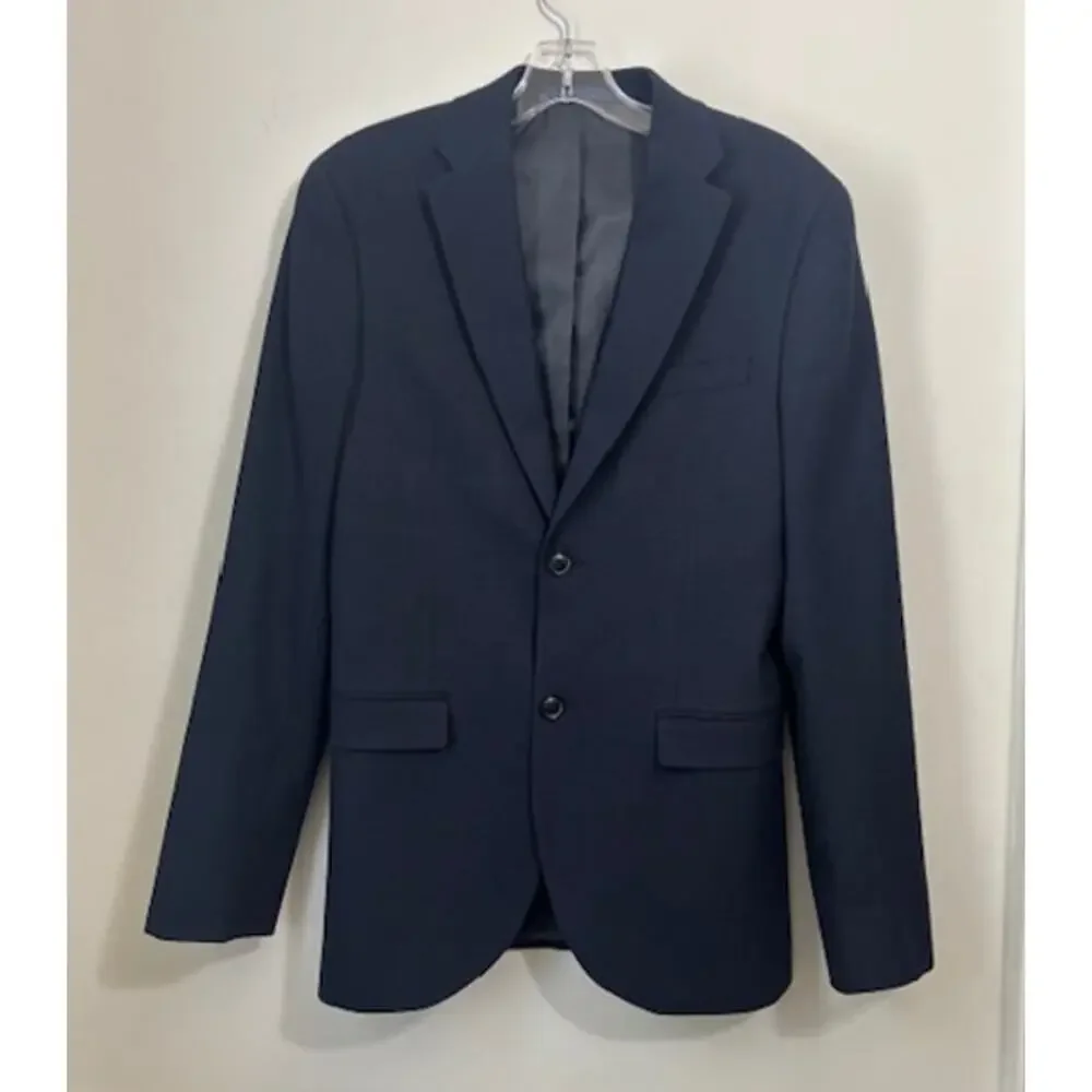 Topman Men’s Skinny Fit Navy Blue Solid Two Button Sport Coat Blazer 36R NEW
